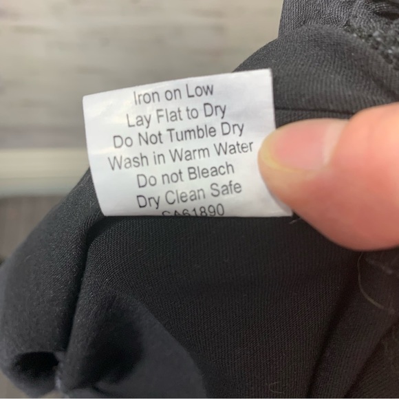 EMMA Knudsen Black Babydoll Mini Shift Dress Ruffles Relax Fit 1/2 Sleeve Sz XS - Picture 11 of 12